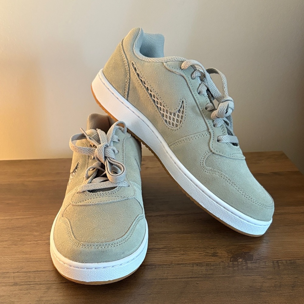 Nike Women’s Light Green Suede Low-Top Sneakers